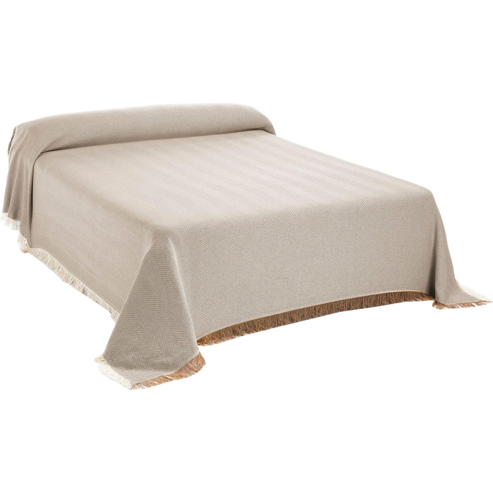 ECOMMERC3 Couvre-lit Multifonction Taille 300 x 260 cm pour canapé ou lit - Foulard Multifonction Toucher Extra Doux, Couleur Beige