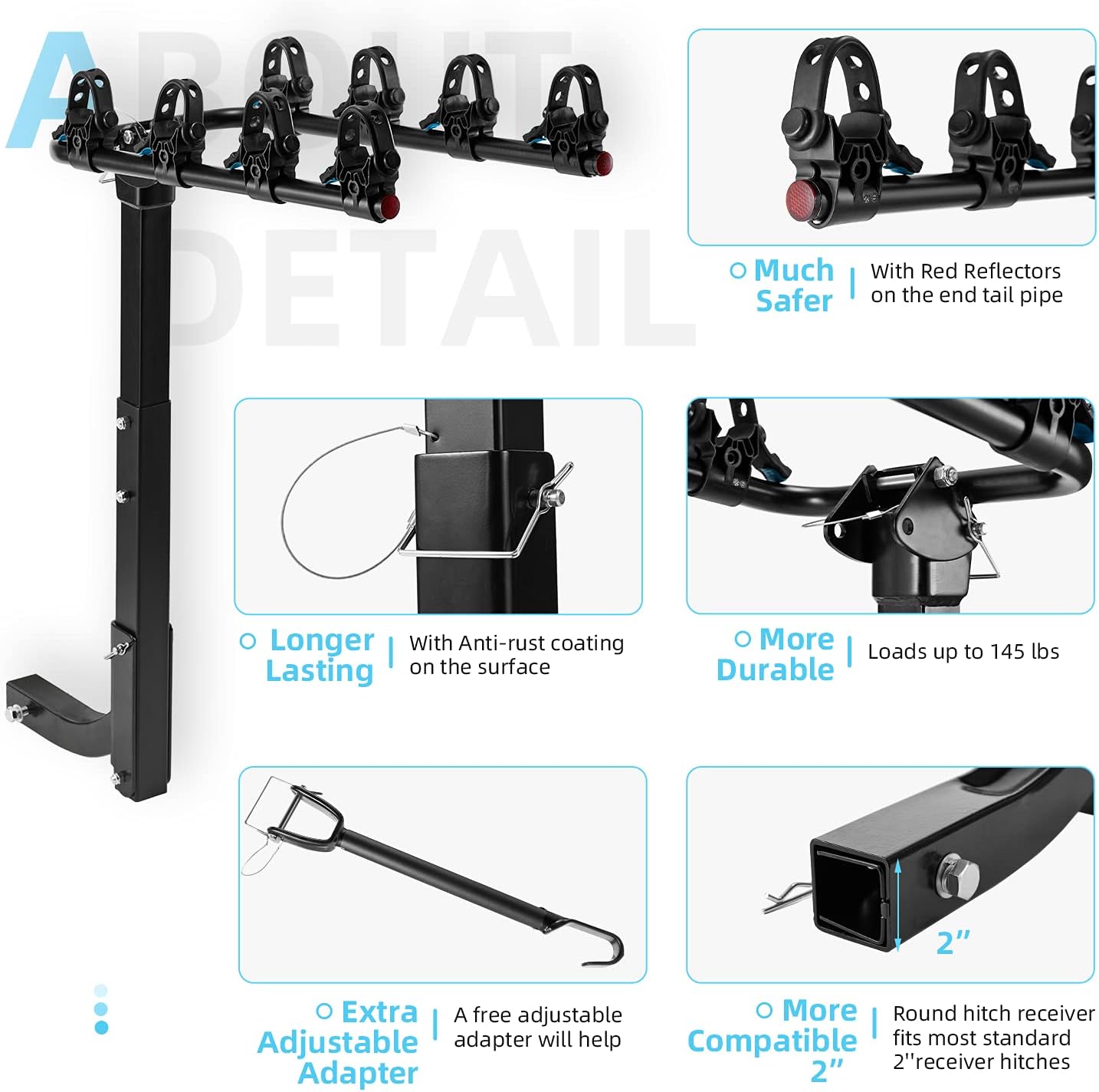 Exсluѕіvе Dіѕсоunt 60% Prісе YOLENY 4-Bike Hitch Racks, Bike Hitch Mount Double Foldable Rack for Car, SUV, Tow Hitch for 2 Hitch Receiver, Bar Adapter Included