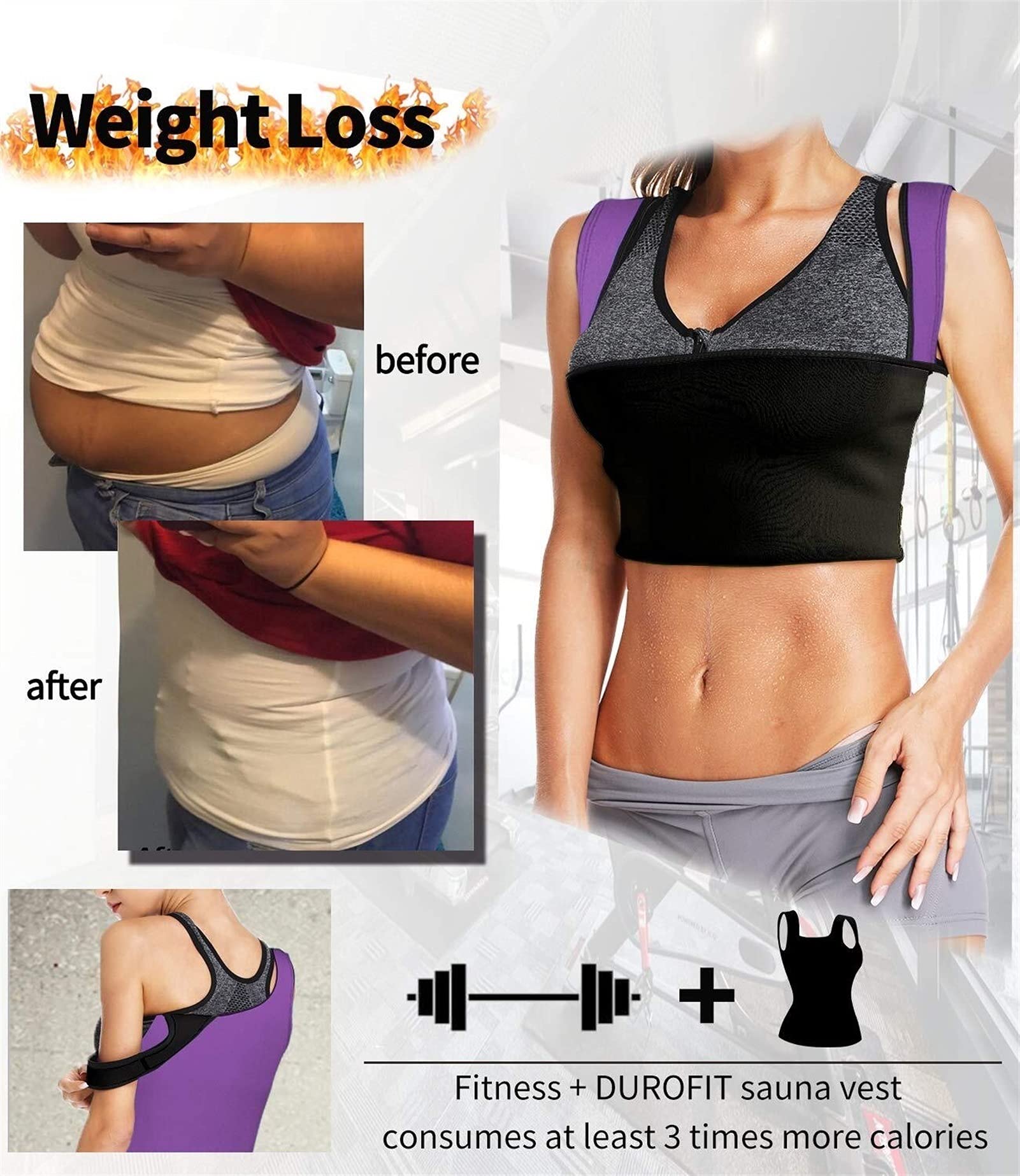 Sauna-Schwitzweste Für Frauen – Taillentrainer Mit Kompression, Für Workout, Laufen & Fitness