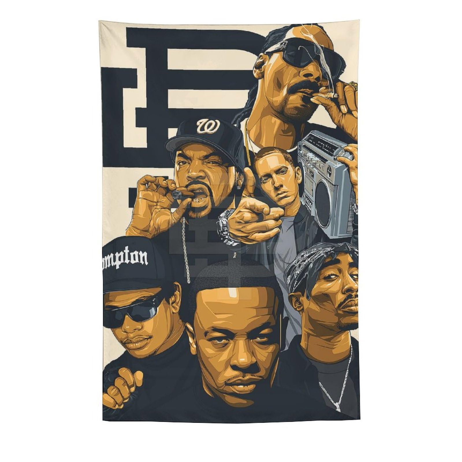 13 poster con stampa artistica da parete con immagine di cantante rap, hip hop, decorazione per la casa, 152,4 x 228,6 cm