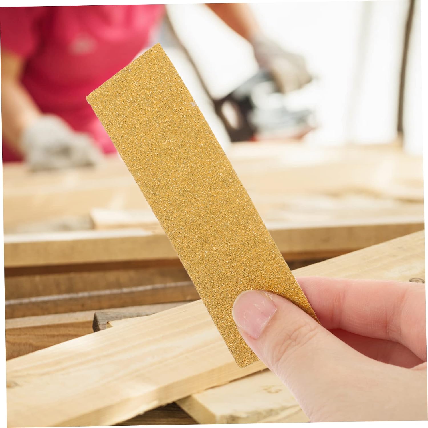 TEHAUX 60 Sheets Fine Grit Flocked Sandpaper Set Drywall Sandpaper Kit 80/120/150/180/240/320 Grit for Woodworking Automotive and Detail Sanding