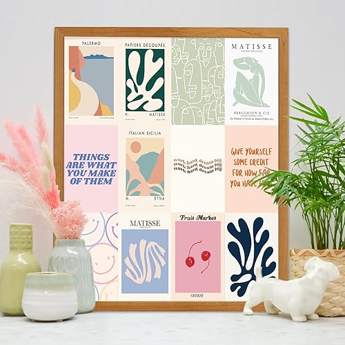 Miniatura 6 de KBKBART Kit de collage de pared pastel danés de 50 piezas, imágenes estéticas, bonitos pósteres daneses pastel de Matisse, impresiones artísticas de
