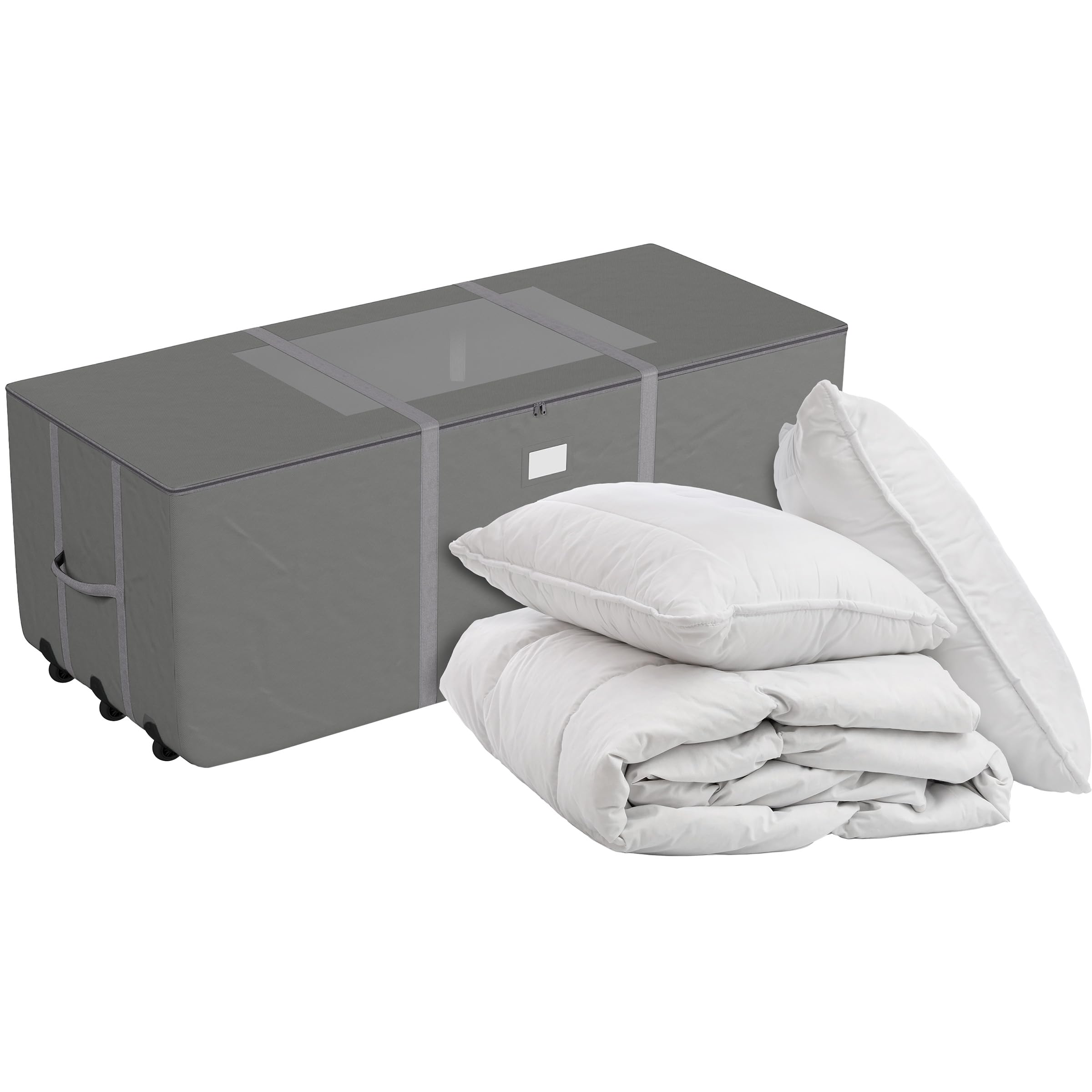 christmas tree storage bag - rolling bag for 12ft disassembled artificial trees, seasonal decor, packing, moving, and home storage by elf stor (gray)