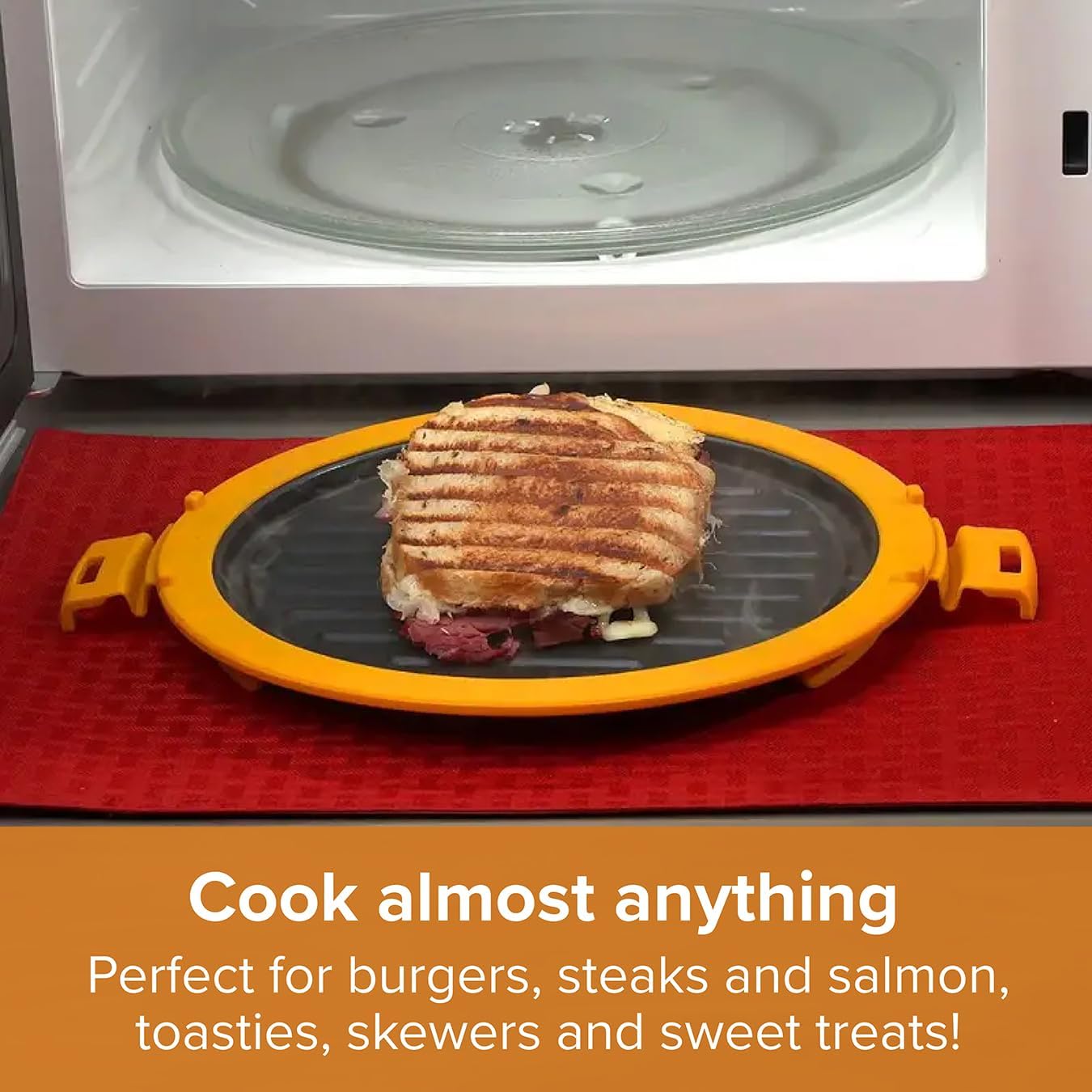 Von Home Snap Grill Microwave Pan - Super fast, healthy cooking for the whole family, Non-stick, Easy to clean, Aluminium Grill Plates, Advanced Technology