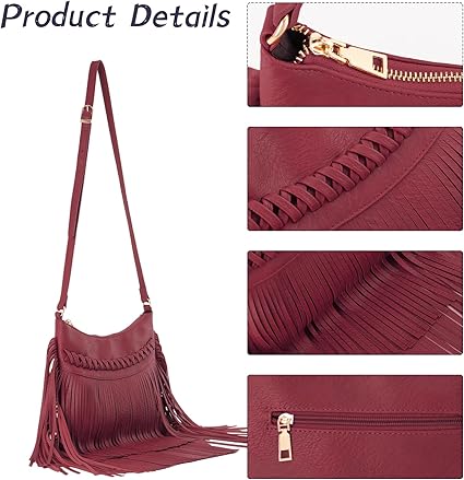 Dames schoudertas crossbody tas kwast suède tassen