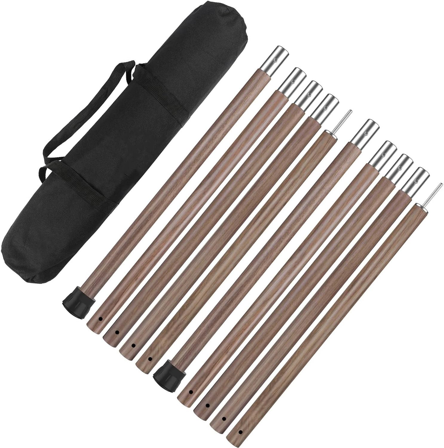 SAEYZ タープポール 2本セット テントポール 航空A6061製 アルミポール 天幕用 分割式 5節連結 キャンプ タープ設営用