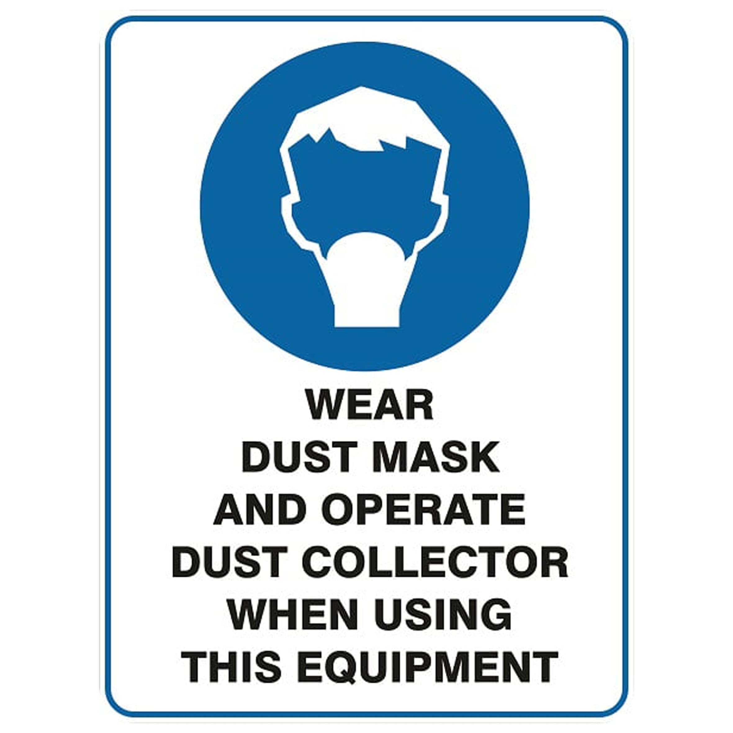 Wear Dust Mask And Operate Dust Collector Mandatory Signs Metal Tin Sign 8 x 12 inch for Industrial & Commercial