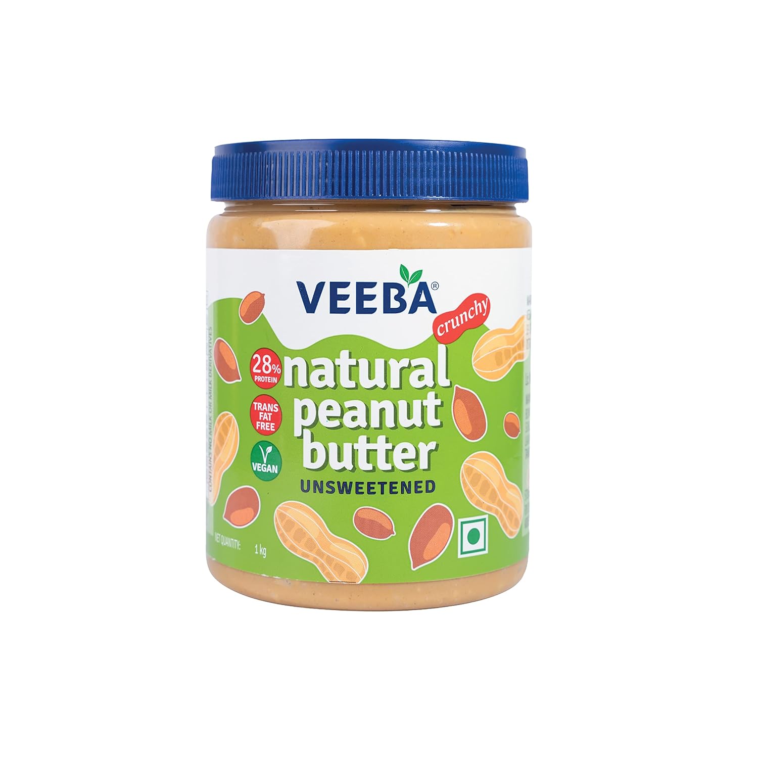 Veeba Natural Peanut Butter High Protein No Added Sugar