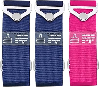 2 Pack Travel Belt for Luggage Over HandleBlue+Travel Belt for Luggage Over HandleRed