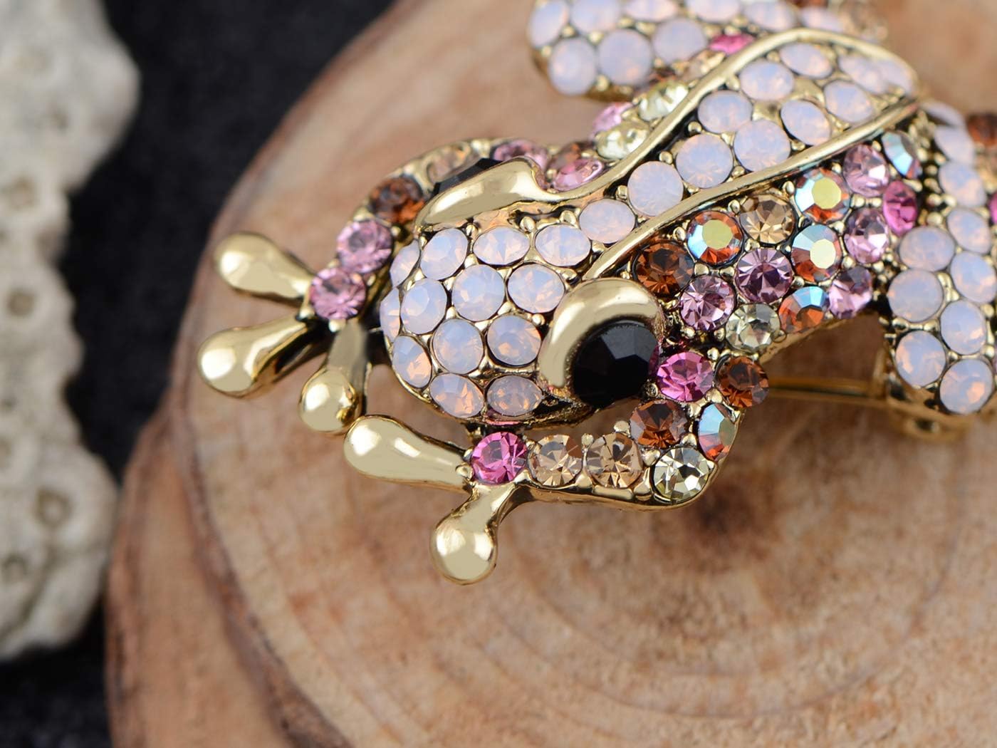 Alilang Czech Crystal Rhinestone Synthetic Emerald Golden Frog Fashion Jewelry Pin Brooch