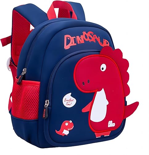 Wenfyes Mochila para niños y niñas, mochila de dinosaurios para la escuelaviajes, mini mochila, Azul, Dinosaurio