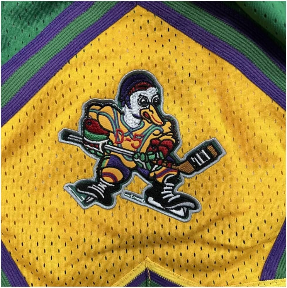 D-5 Men Basketball Shorts Mighty Ducks Sport Shorts Green/Black - Image 4