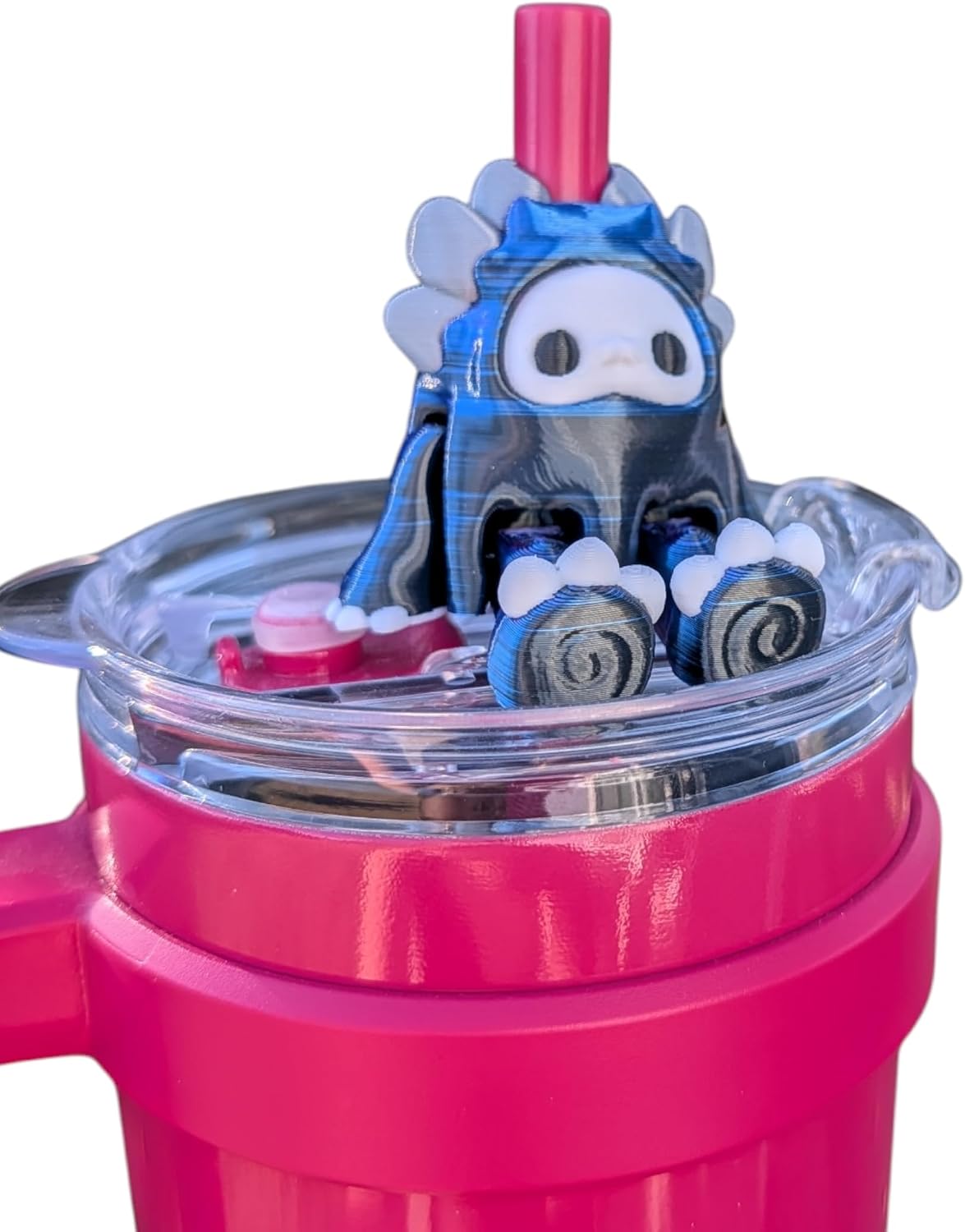 Bigfoot Straw Buddy - Cute Straw Topper Compatible with Stanley Cup & Other Tumblers - Secure cover with peachy ombre Yeti - Stanley Cup Accessories