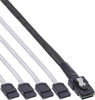 InLine 27610C SAS Anschlusskabel, Mini SAS SFF8087 an 4x SATA, Crossover, OCF, 0,5m