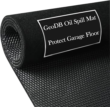 Oil Spill Mat, 72"x60" Heavy Duty Absorbent Grease Garage Floor Protector Under Car Auto Repairs, Oil Change Leak Resistant Rubber Mat for Driveway Tractor Mower, Black