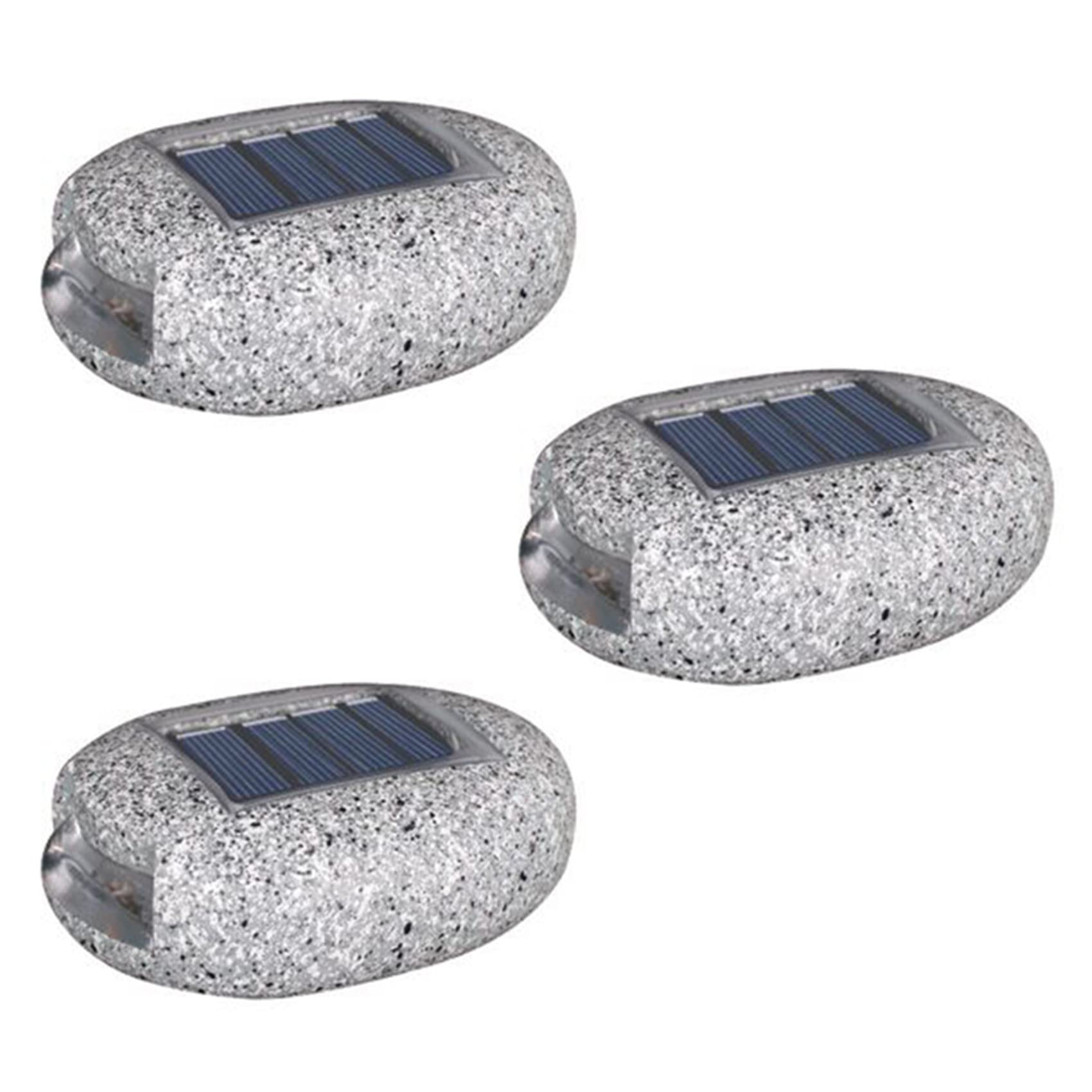 KLKNE 3X Solar Light for Garden Decoration Outdoor Path Light LED Rock Light Waterproof Driveway Walkway Solar Lamp