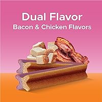 Vista 4 de Pedigree Dentastix Golosinas para Perros de Raza Grande de Doble Sabor, Tocino y Pollo, Bolsa de 1.47 lb (32 Golosinas)