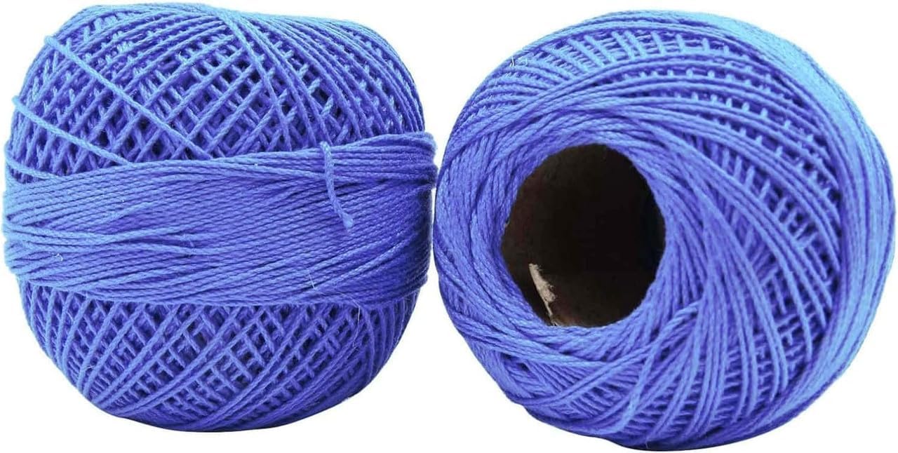 Cotton Crochet Thread Yarn Craft Tatting Knit Embroidery Quilting Cross Stitch Carfts Knit 10 Pieces(Blue)