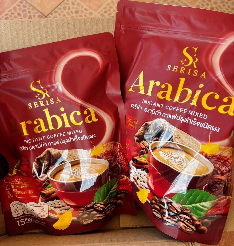 225 grams (15 Sachets) Roasted Delicious Mellow Intense SerisaArabica S Coffee Instant Mix Healthy 12 in 1 Snack Arabica Set 12 By Beautygoodshop [Get Free For You Beauty Gifts] image 2