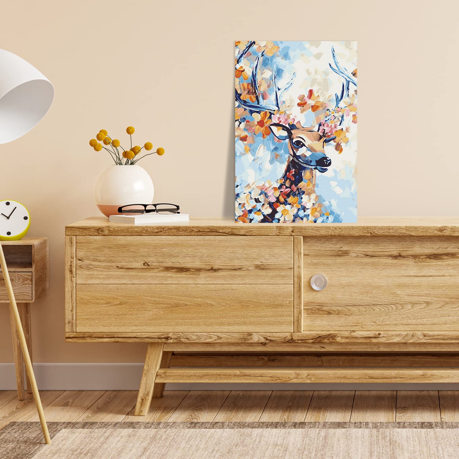 Malen nach Zahlen Erwachsene - Hirsch Herbert 120 x 80 cm groß XXL Premium-Malset ohne Rahmen, Hergestellt in unserer Produktion in Deutschland, Kreative