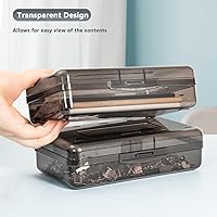 Vista 4 de Caja de lápices, estuche de lápices de gran capacidad, cajas de lápices de plástico para niños, niñas, niños y adultos, caja de almacenamiento