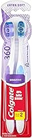 Colgate Enamel Health Extra Soft Sensitive Toothbrush, 2 Ct - 48% Softer Bristles Protect Enamel, Whiten Teeth Gently