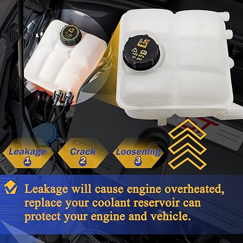 Miniatura 4 de Tanque de expansión del radiador del depósito de refrigerante del motor delantero para Ford Focus 12-18 1.0L2.0LBATTERY EV, Escape 13-16 1.6L, C-Max