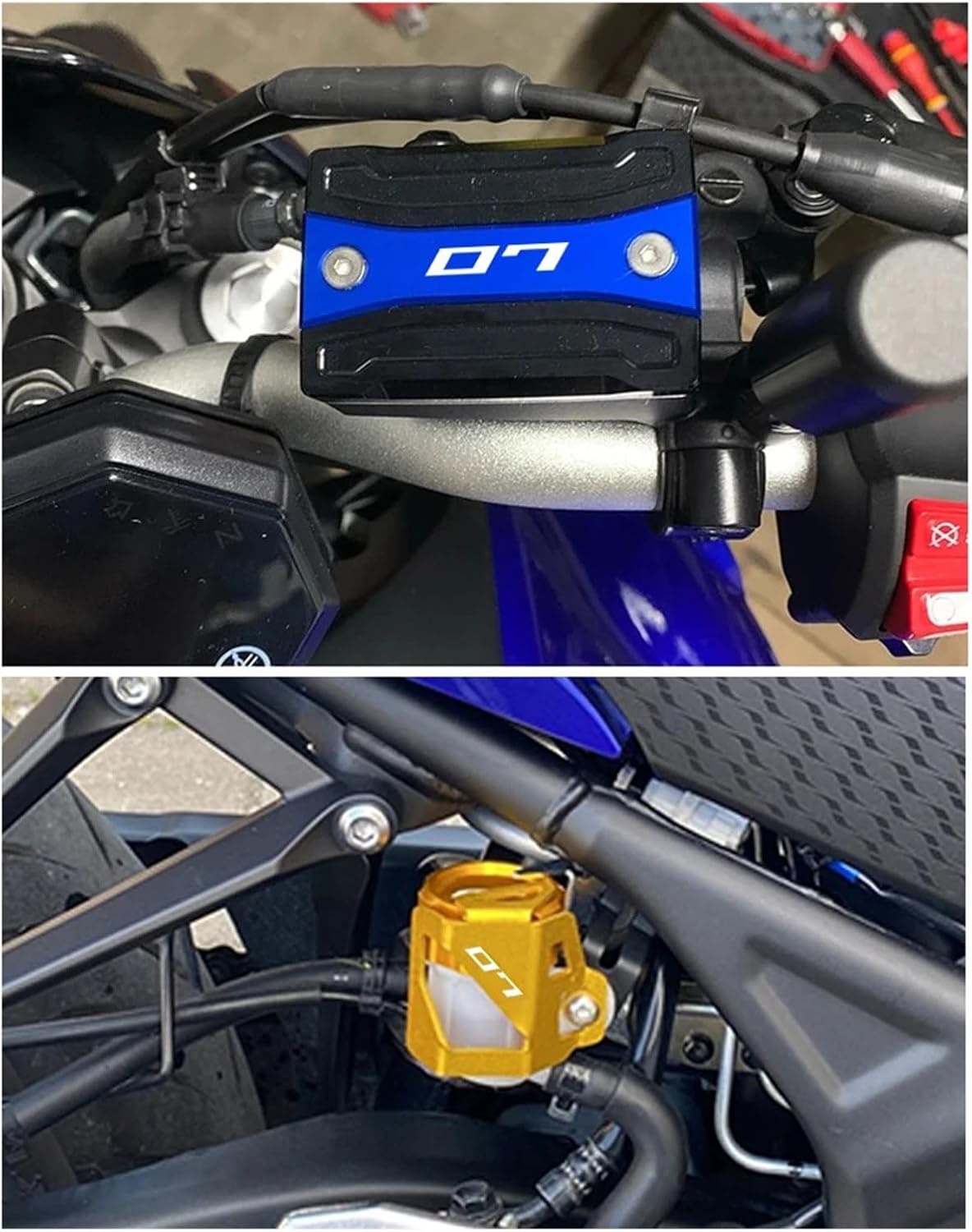 Motorcycle Front Brake Cover for MT07 MT 07 FZ07 2014-2024 2021 2022 2023 Motorcycle Accessories Front Rear Brake Fluid Reservoir Cover Engine Oil Cap