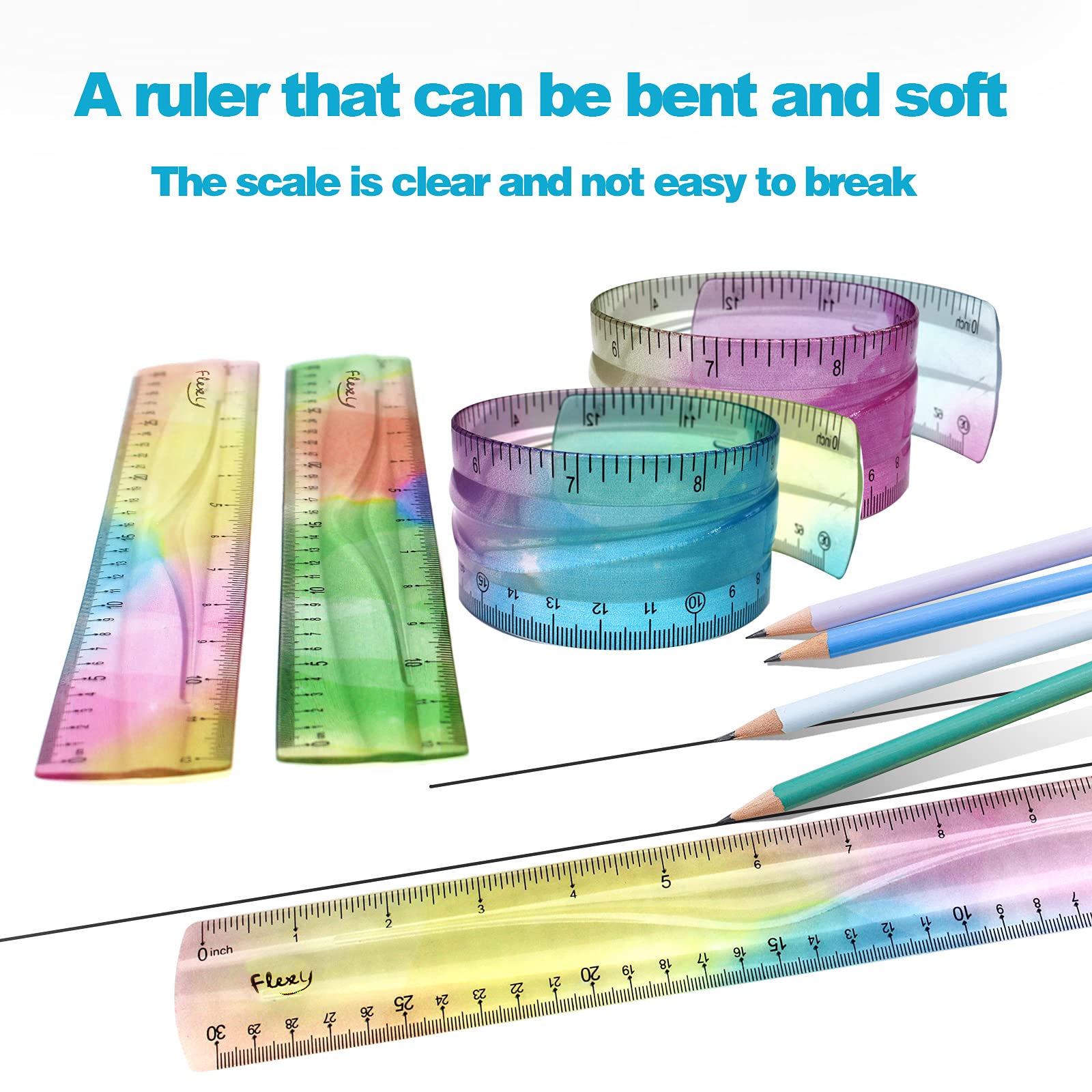 Bendy Ruler Set For Students Aazon.co: 4pcs Flexible Rulers For School ...