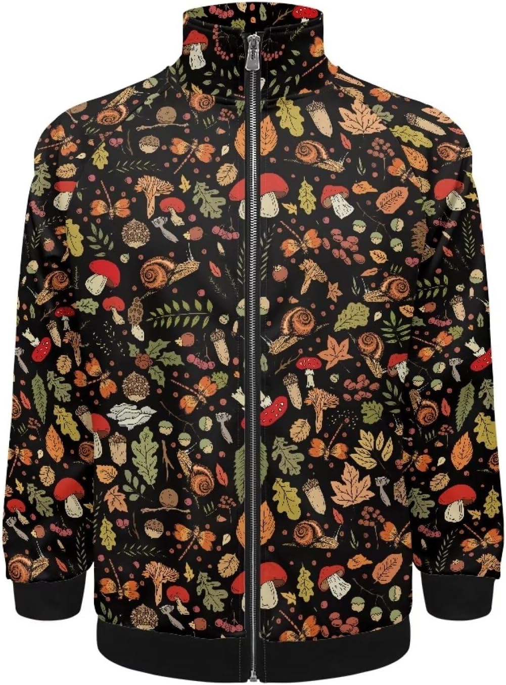 POLERO Mens Zip Up Jacket Long Sleeve Track Tops Casual Sweatshirt Lightweight Coat