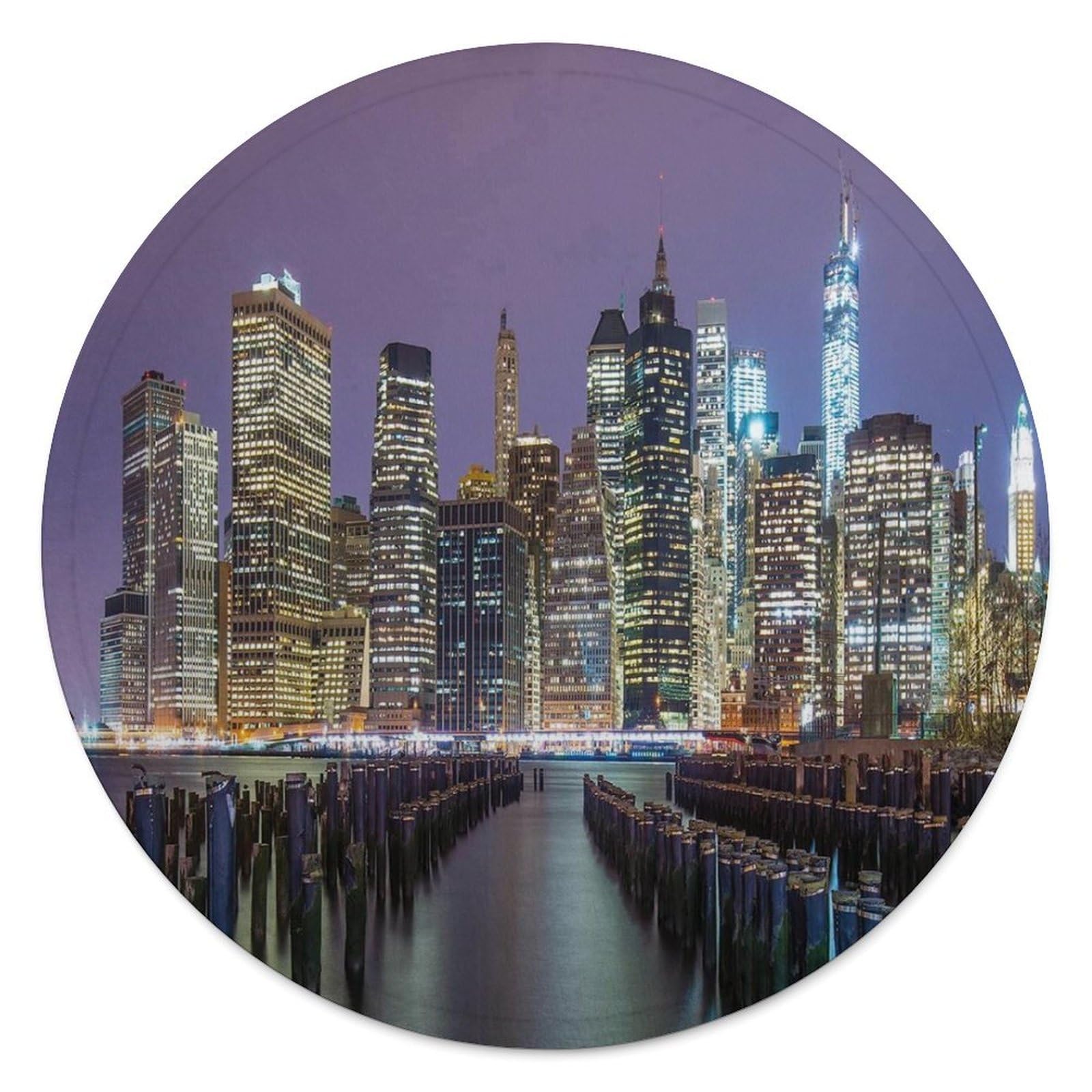 Couverture ronde en flanelle New York City 140cm pour canapé
