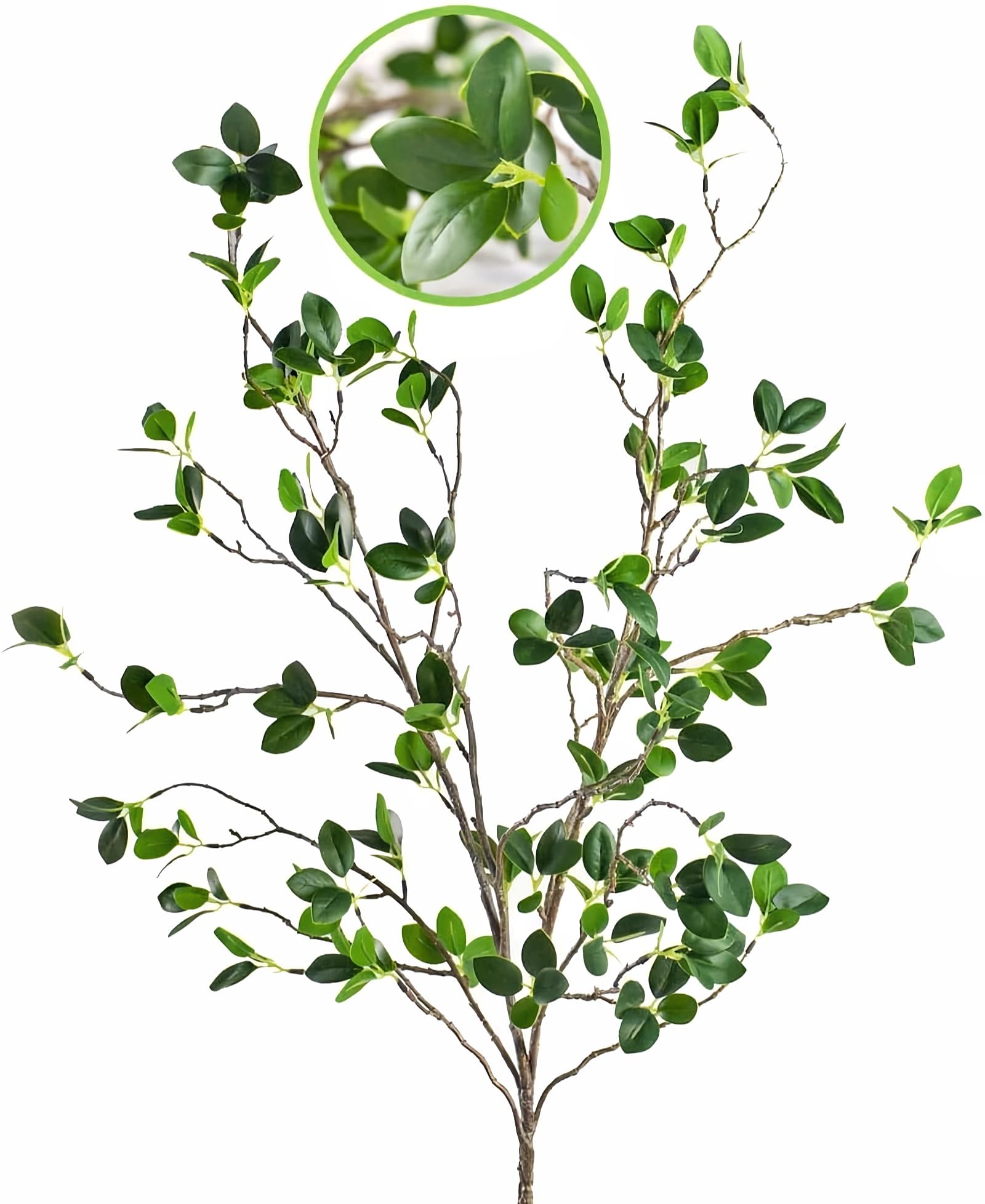 DEMIUKO 4 rami di ficus artificiali, foglie di piante verdi, rami artificiali, 110 cm, rami di eucalitto decorativi, per interni, per la casa, il matrimonio, l'ufficio, decorazione