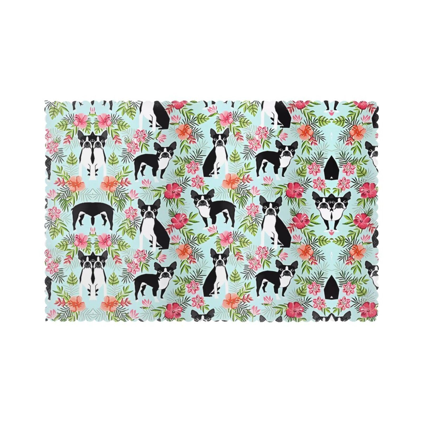 HJFCZH dog Prints Placemats Set of 6 12x18in – A Great Housewarming Gift for a Warm & Stylish Home
