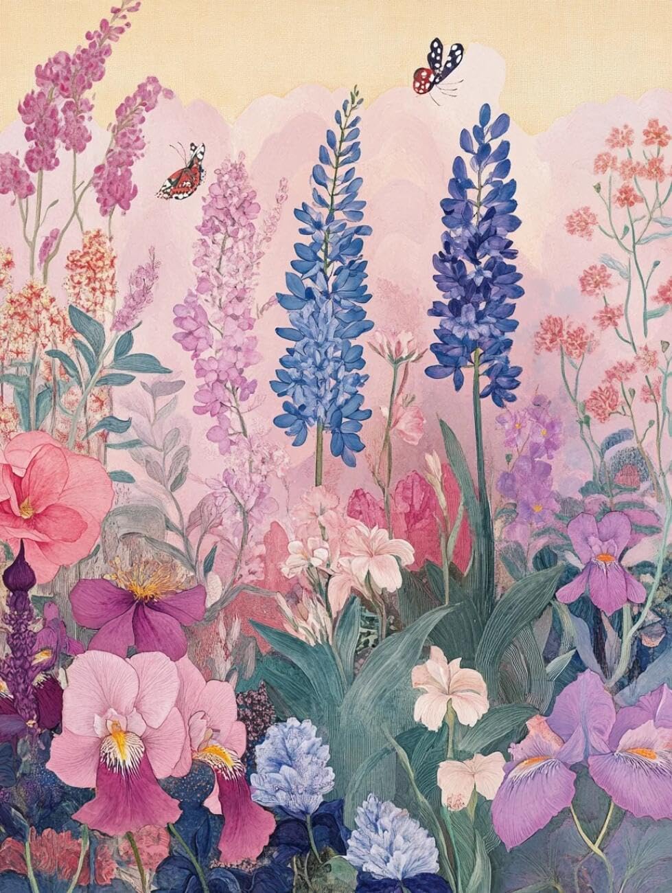 Rqwybcaxn Bead Cross Stitch Kits Watercolor Flowers 40x50cm