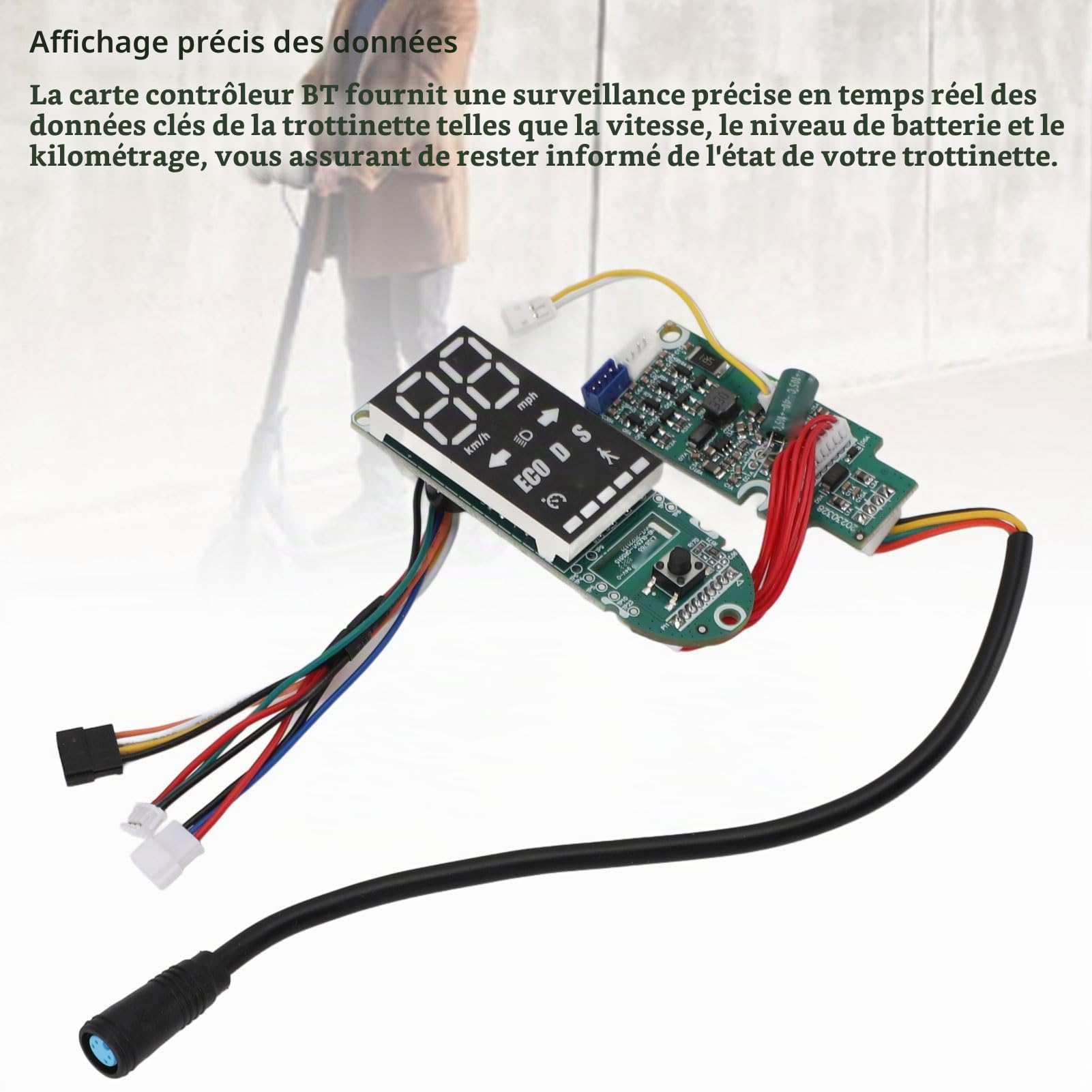 BuyWeek Tableau de Bord de Scooter Électrique pour Ninebot Max G2 Série, Remplacement de Carte de Circuit Imprimé Bluetooth de Trottinette Électrique avec Tourner Le Signal Mode Piéton