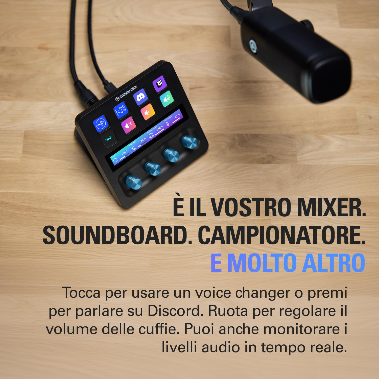 Elgato XLR Dock – Per Stream Deck +, interfaccia microfono da XLR a USB, mixer audio personalizzabile, guadagno di 75 dB/alimentazione phantom/Clipguard – Mac/PC, Stream Deck non incluso