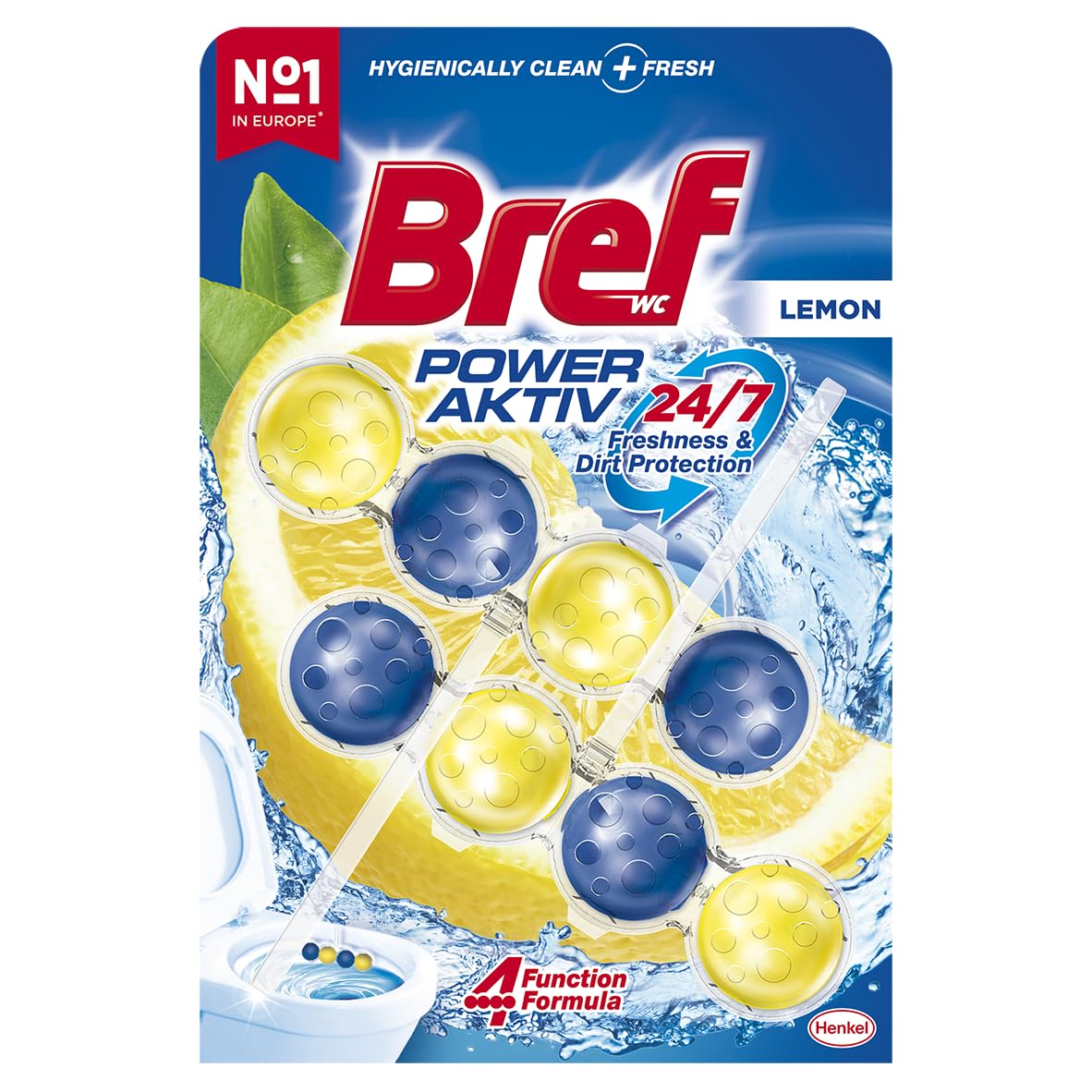 Bref WC Power Aktiv Limon Duo Pack 2'li Klozet Temizleme Topları 1 x 2 Adet, Limon 2, İkili