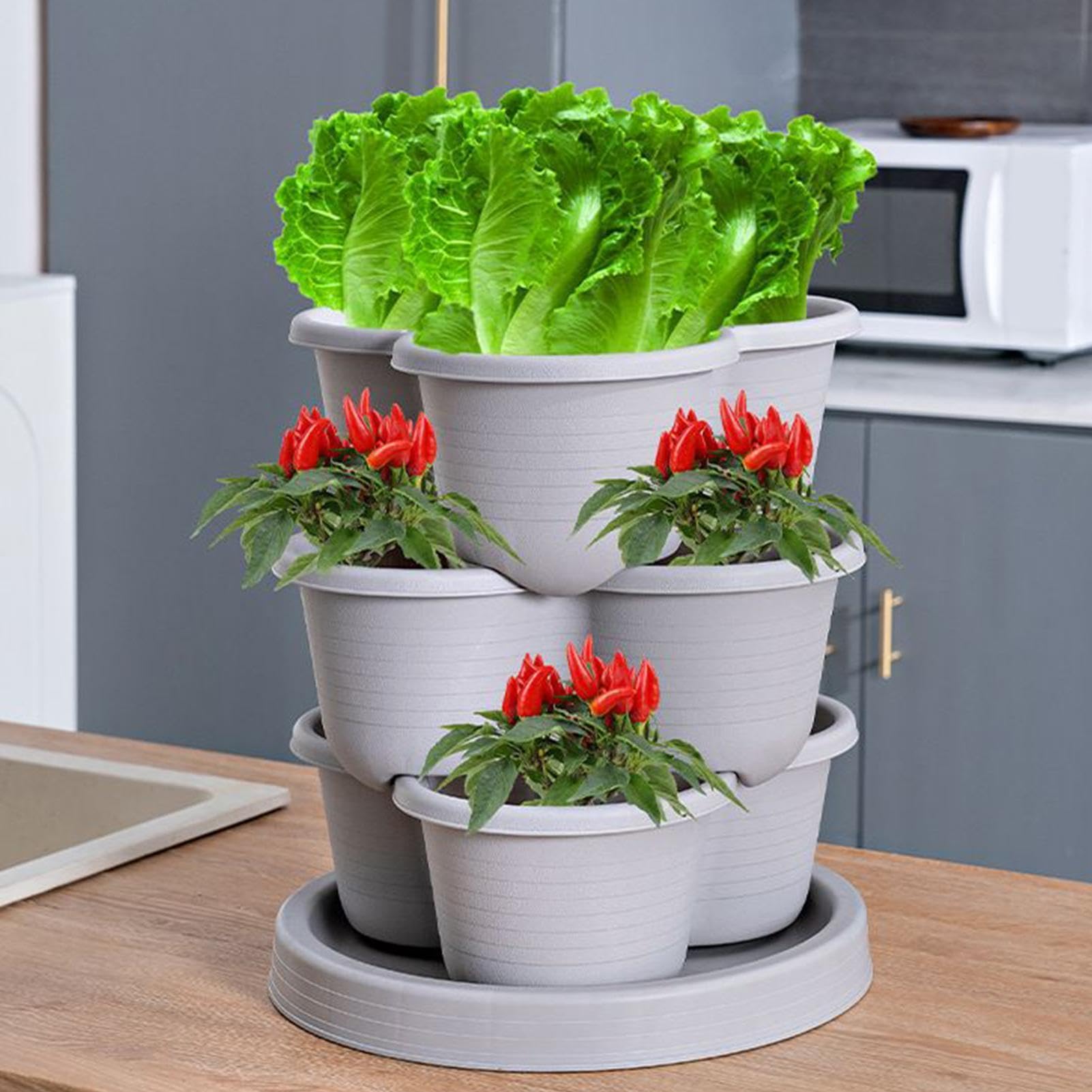 Generico Vaso Verticale | Livelli Impilabili A Risparmio Di Spazio Verticale | Contenitore Alto per Coltivazione - Per Orto Giardino Interno Esterno Balcone Terrazzo Cortile Casa