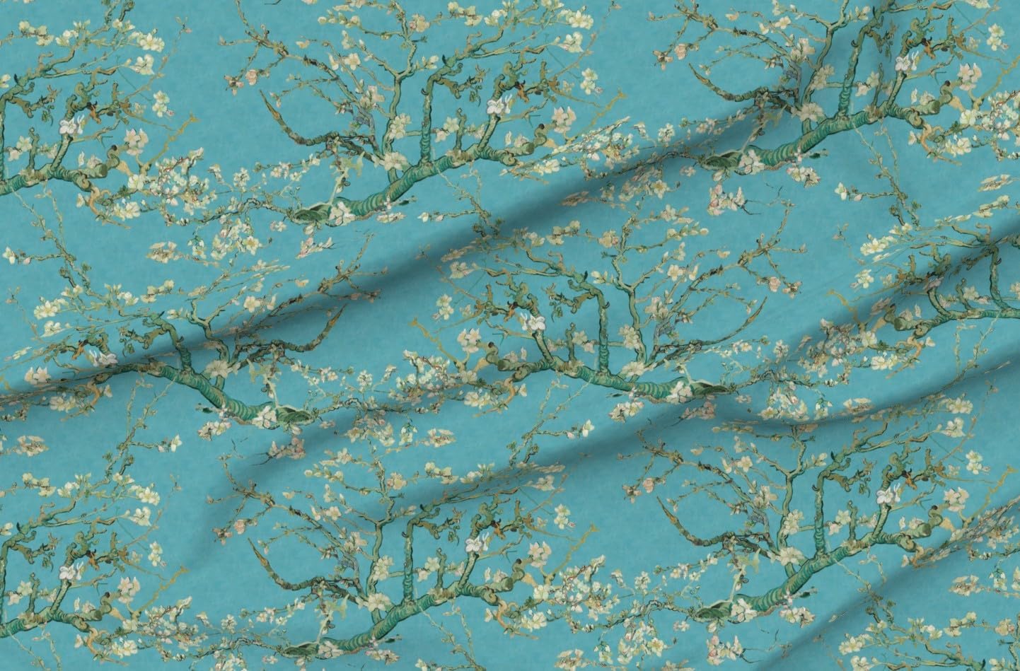 Spoonflower Fabric - Van Gogh Blossom Almond Branches Tree Spring Printed on Petal Cotton Fabric Fat Quarter - Sewing Quilting Apparel Crafts Decor