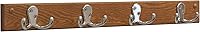Vista 10 de Wooden Mallet, Latón, caoba 4 doble diente gancho carril/perchero