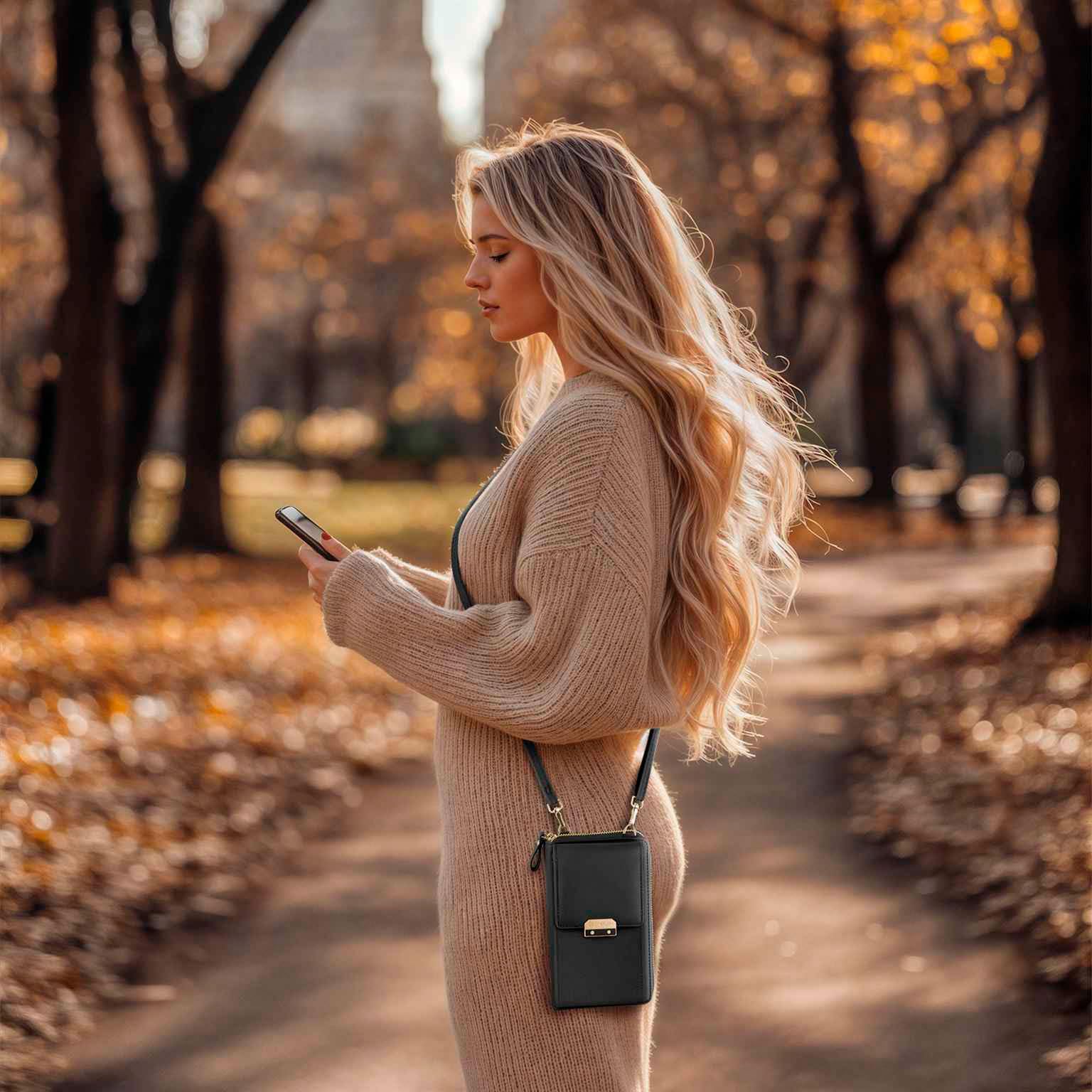 ONEFLOW Bliss Purse do Nubia Neo 3 GT 5G etui na telefon komórkowy do zawieszenia damska z portmonetką, torba na ramię z portfelem i kieszenią na telefon komórkowy, mała torebka, czarna