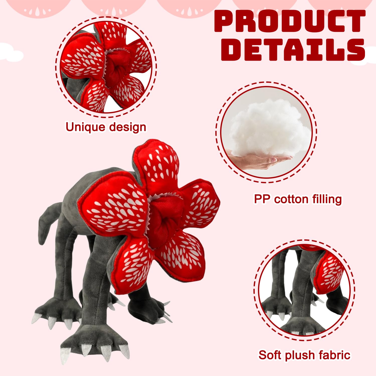 Peluche a forma di mostro sorridente, crawling peluche sorridente cuscino peluche bambola giocattolo regalo per fan bambini