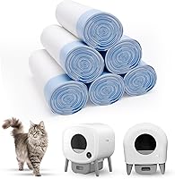 Loveishere 120ct Extra Thick 26"x11.8" Drawstring Cat Litter Box Liners for Fsitego & Fumoi Self-Cleaning Boxes, 3-4 Gal Capacity