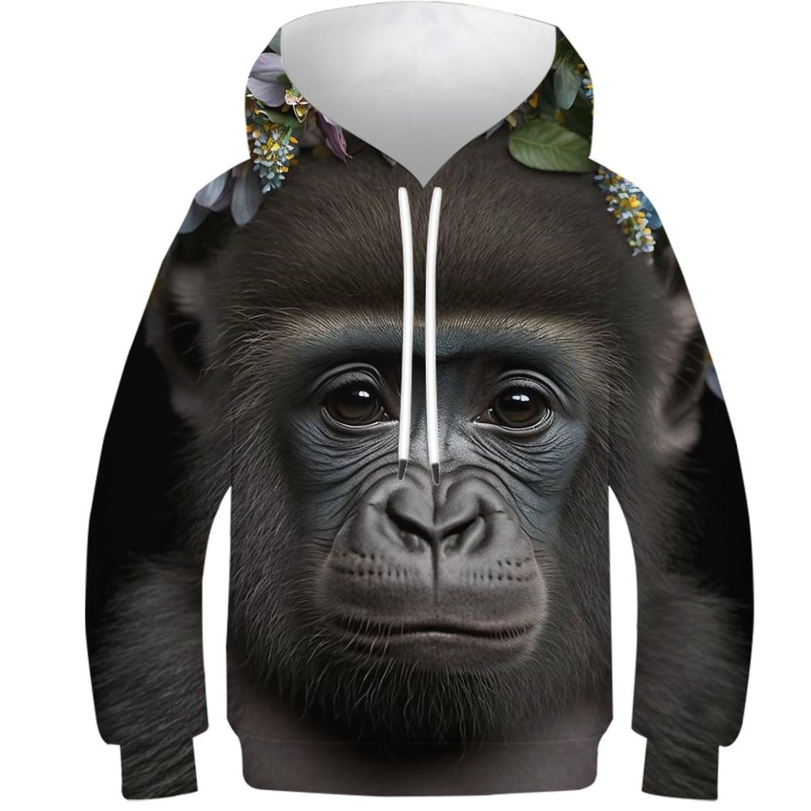 Pull original à manches longues et sweat à capuche gorille 3D - 8