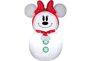Christmas Airblown Inflatable Inflatable Minnie Mouse Snowman, white