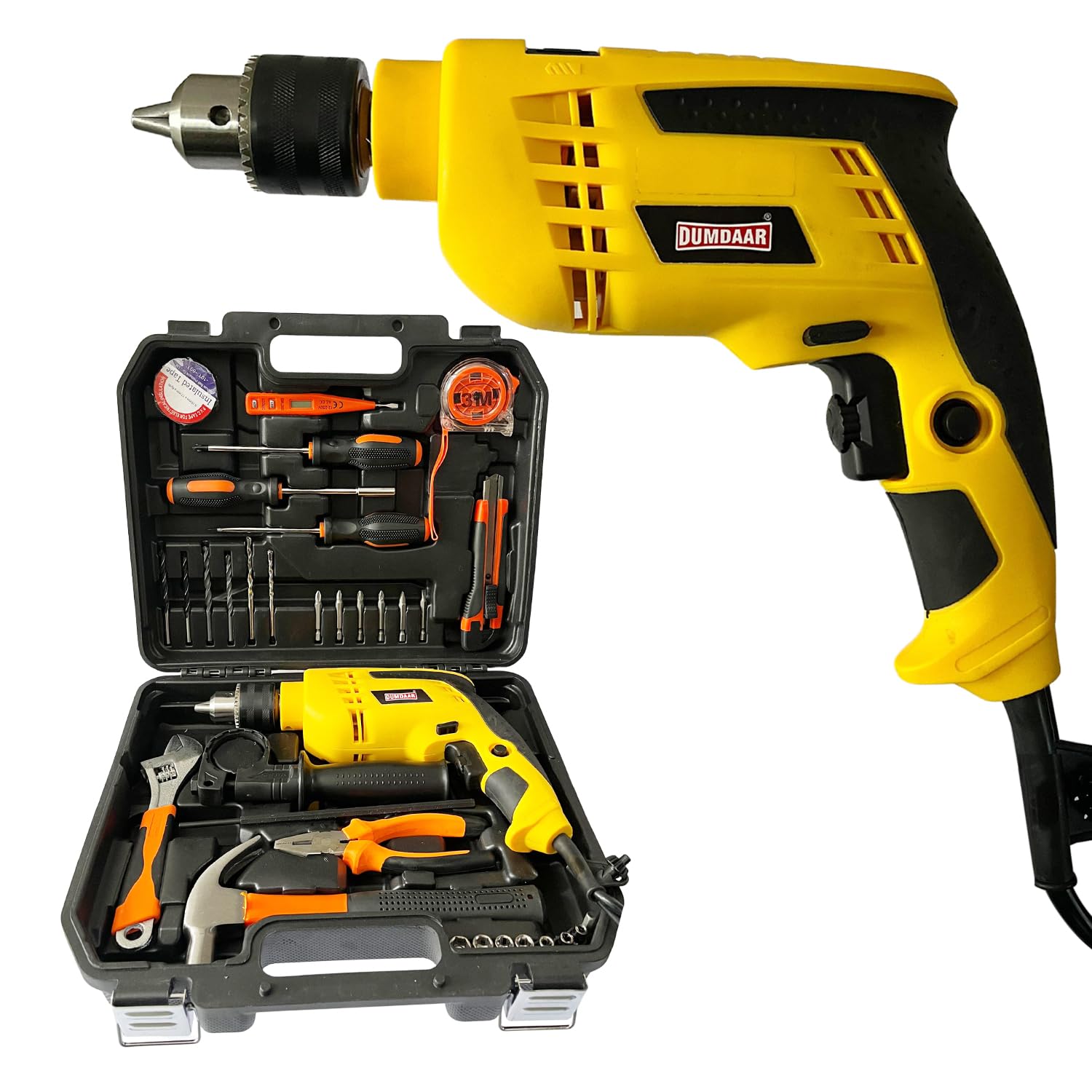 Inditrust Dumdaar 34-in-1 Professional Tool Kit with 710W Impact Drill Machine | 13mm Chuck | Multi-Functional Home & Industrial Repair Set | Screwdriver, Bits, Spanners, Pliers & Accessories-image-28