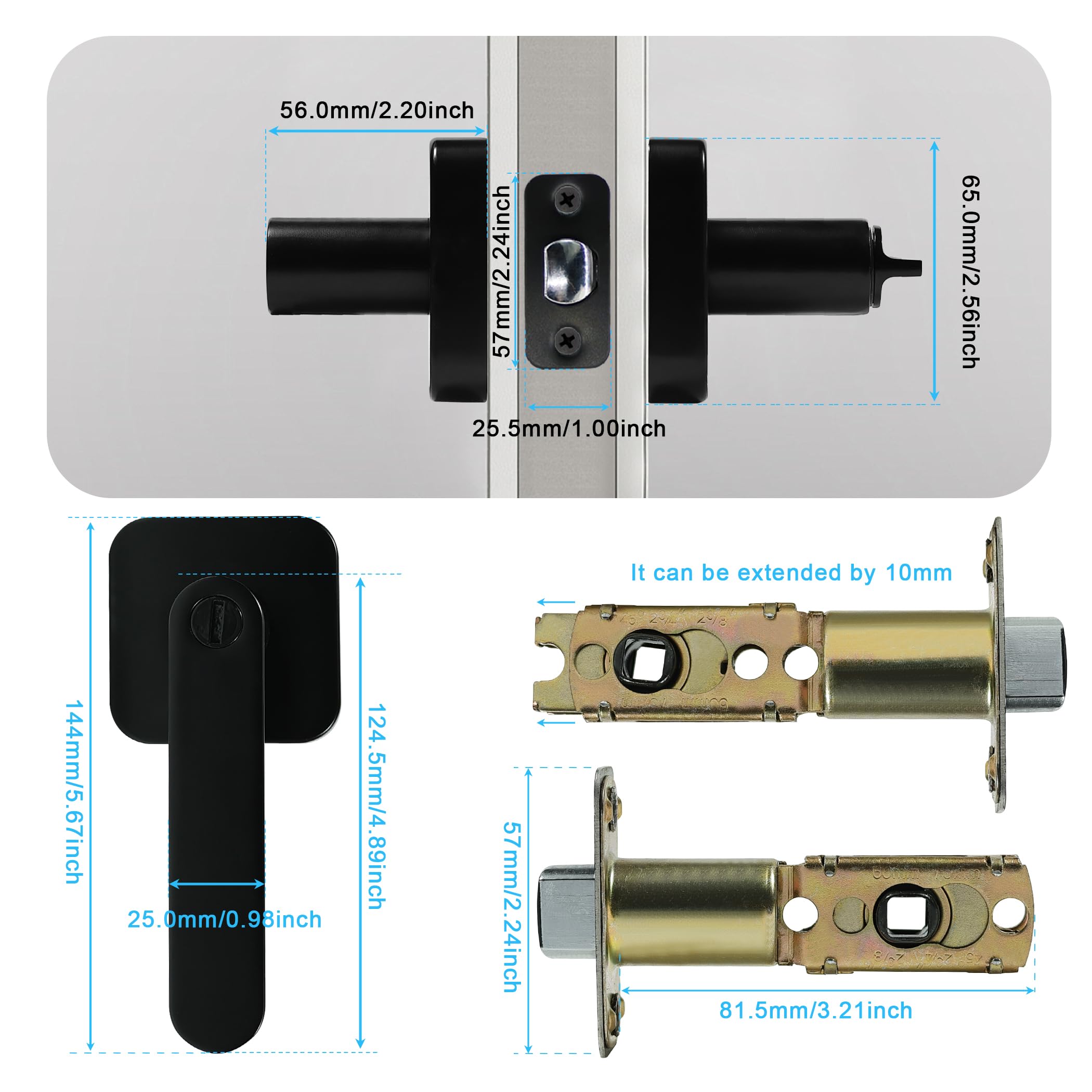 Moden Handle Snapklik.com : Black Interior Privacy Door Levers, 2 Pack Privacy Door ...
