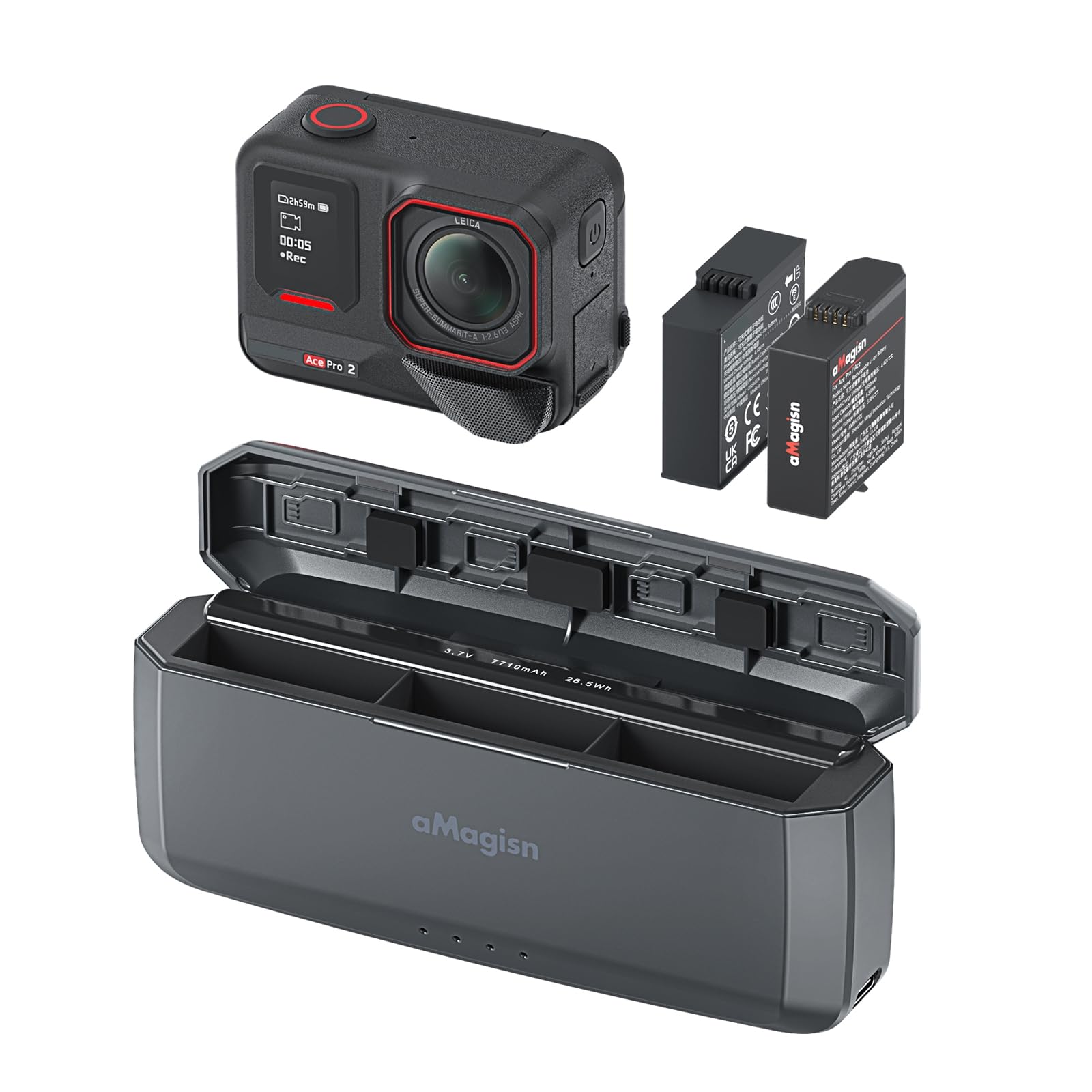 Insta360 Ace Pro2  バッテリー２個、256Gの SDガード Amazon | For Insta360 Ace Pro 2バッテリー充電器 バッテリー2個同時