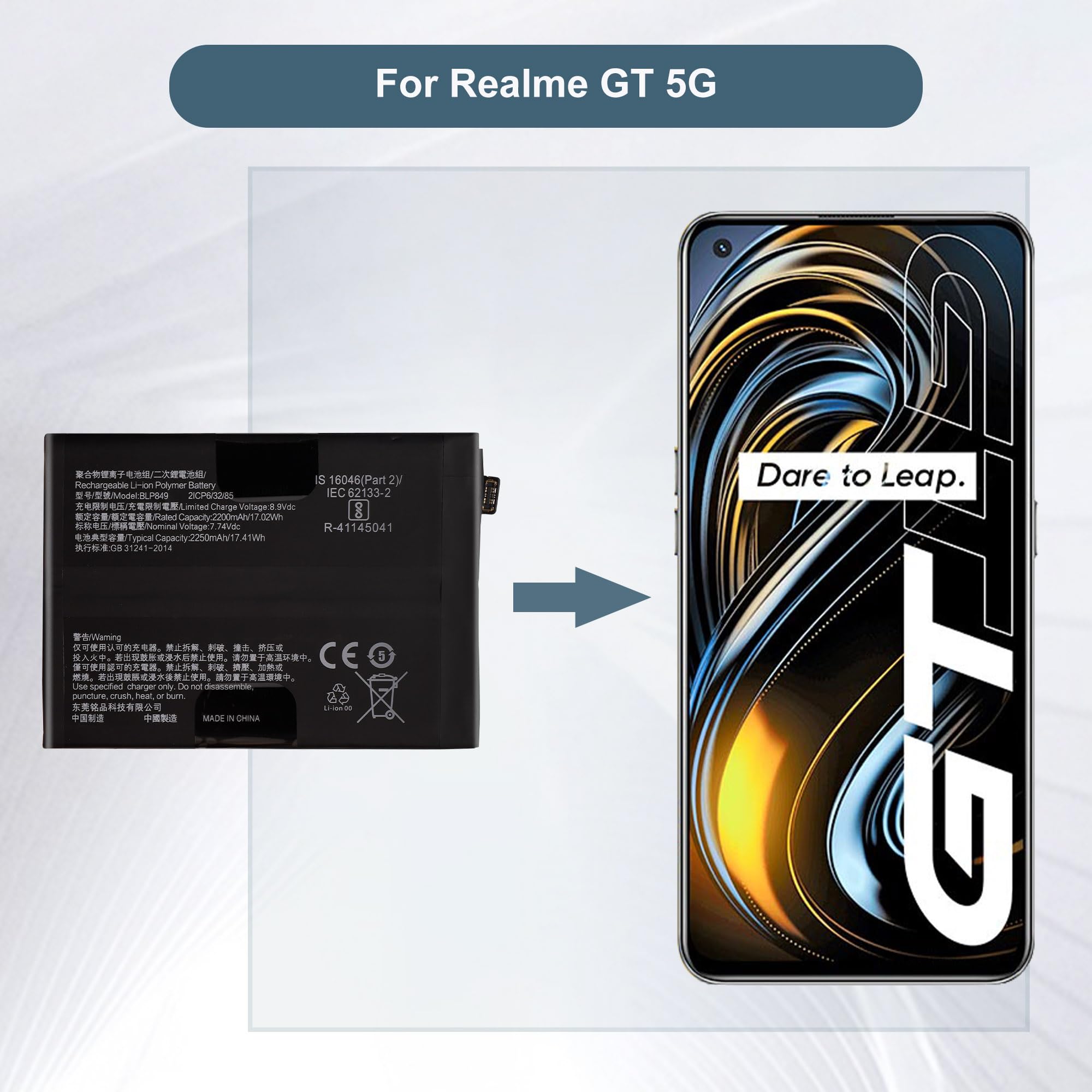 Scocca Batteria Posteriore Compatibile Con Realme Gt Master Edition Blu