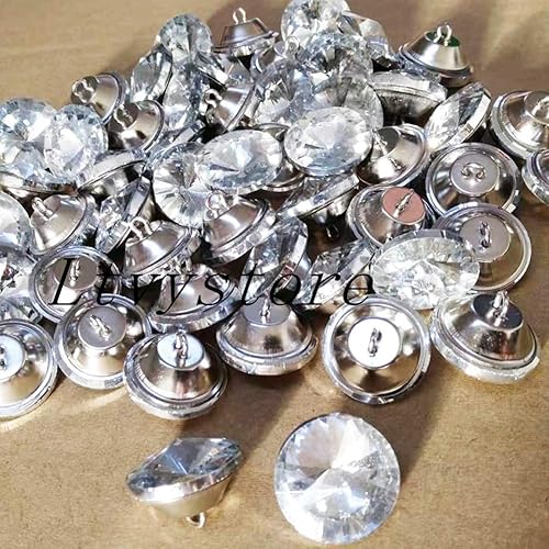 Miniatura 7 de 70 botones de cristal de diamantes de imitación de 1 pulgada, tapizado de botón de diamante transparente con botones de lazo de metal para coser,